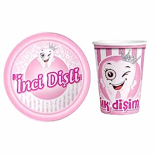 Diş Buğdayı Tabak Bardak Set Pembe 8 Adet