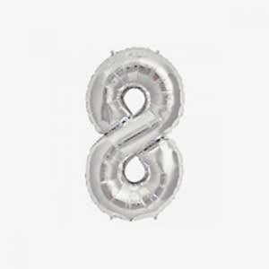 8 Rakam Folyo Balon Gümüş 40 cm