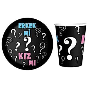 Cinsiyet Belirleme Tabak Bardak Set 8 Adet