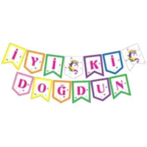 Renkli Unicorn İyi ki Doğdun Banner