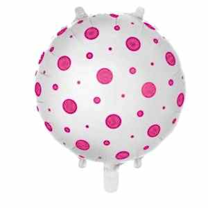 Pembe Puantiyeli Folyo Balon