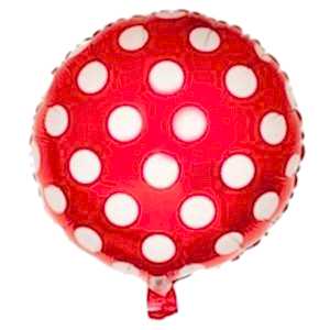 Beyaz Puantiyeli Kırmızı Folyo Balon