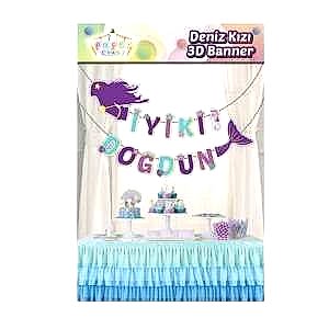 Deniz Kızı 3D Banner Süs