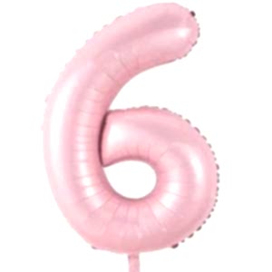 6 Rakam Folyo Balon Pembe 76 cm