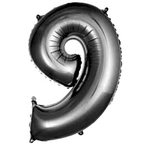 9 Rakam Folyo Balon Gümüş 76 cm