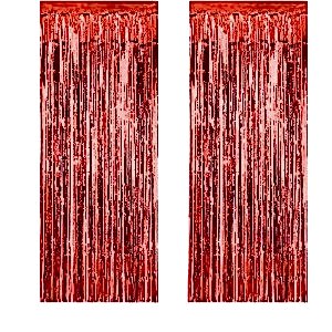 Metalize Arka Fon Kapı Püskülü Kırmızı