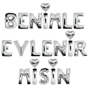 Benimle Evlenirmisin Gümüş Folyo Balon 40 cm