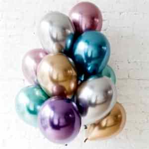 Karışık Renkli Krom Balon 5 Adet
