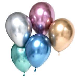 Karışık Renkli Krom Balon 10 Adet
